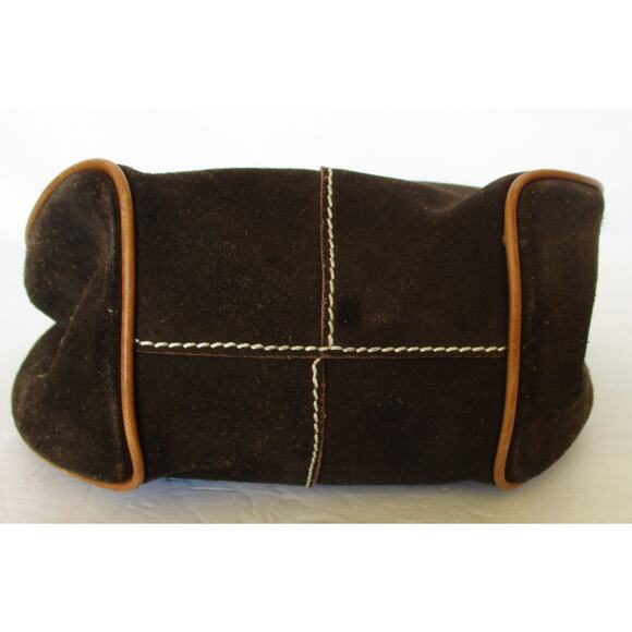 REGAZZE Italy Brown High Quality Genuine Suede Leather Tote Bucket Bag - Picture 7 of 12